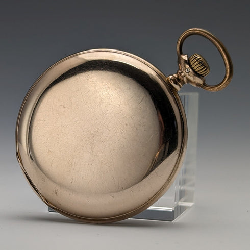 約 1923 年古董浪琴錶懷錶鍍金獵人錶殼 Cal18.50 工作狀況良好