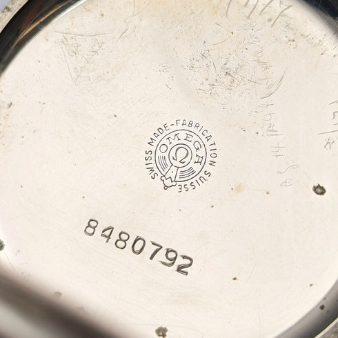 1930年頃 ヴィンテージ オメガ 懐中時計 合金ケース オープンフェース 動作良好