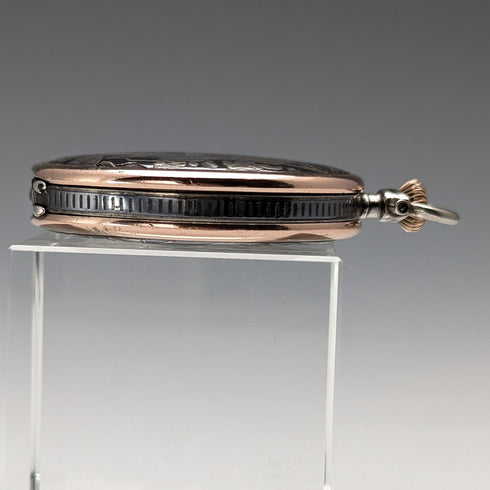 約 1923 年古董浪琴懷錶,帶花鳥裝飾,銀側 Niero Hunter 錶殼,工作狀況良好