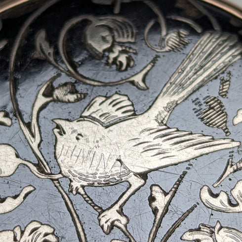 約 1923 年古董浪琴懷錶,帶花鳥裝飾,銀側 Niero Hunter 錶殼,工作狀況良好