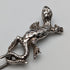 Circa 1920 British Antique Sterling Silver Double Albert Chain 59g Sterling Silver Lizard Fob