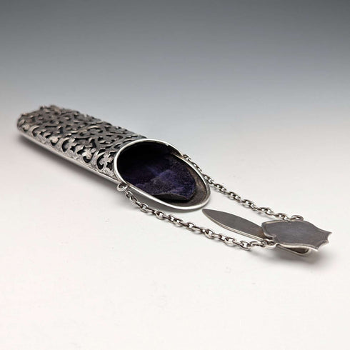 1901 British Antique Sterling Silver Chatelaine Glasses Case Hilliard and Thomason