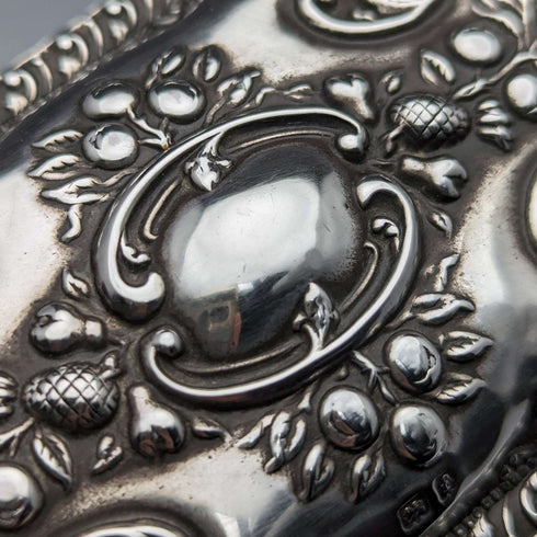 1905 British Antique Sterling Silver Jewelry Box 202g Jones & Crompton