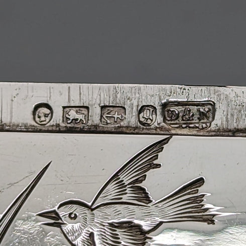 1881 年英國古董純銀卡包日本風格裝飾 63 克 Deakin and Nephew