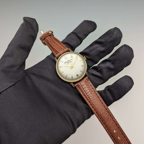 1970 英國復古 JW Benson K9 純金錶殼男錶運作良好