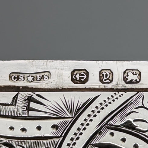 1898年 英国アンティーク 純銀製 カードケース 75g Saunders and Shepherd