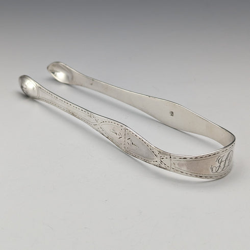 1793 British Antique Sterling Silver Sugar Tongs 32g Peter and Ann Bateman