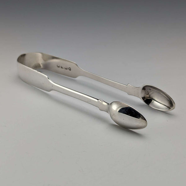 1823 British Antique Sterling Silver Sugar Tongs 27g John William Blake