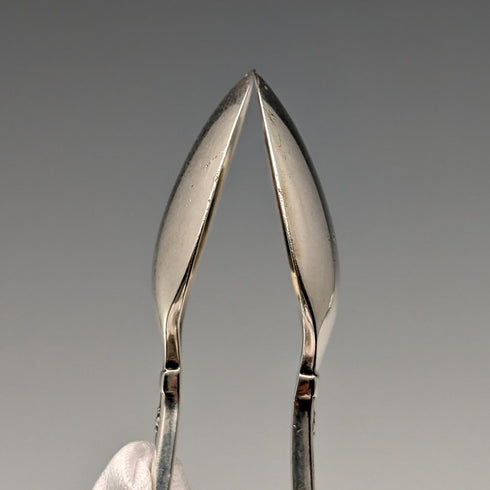 1893 British Antique Sterling Silver Sugar Tongs 29g John Round and Son