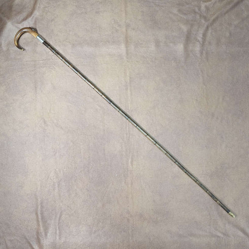 1911 British Antique Ladies Cane Horn Handle Sterling Silver Decoration 92cm
