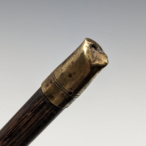 1911 British Antique Ladies Cane Horn Handle Sterling Silver Decoration 92cm