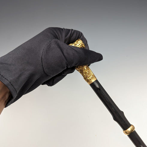 British Antique Women's Umbrella Gold Plated Clutch Handle 91cm