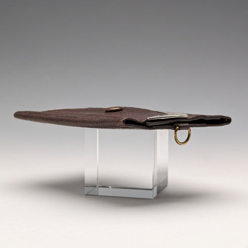 1917 年英國古董純銀裝飾皮革皮夾零皮夾 Frederwick Wilson