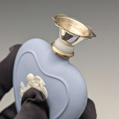 British Vintage Wedgwood Jasperware Heart-shaped Perfume Bottle