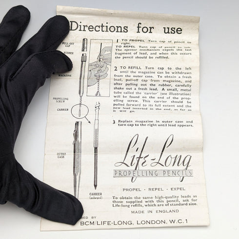 英國復古終身純銀自動鉛筆,附說明書