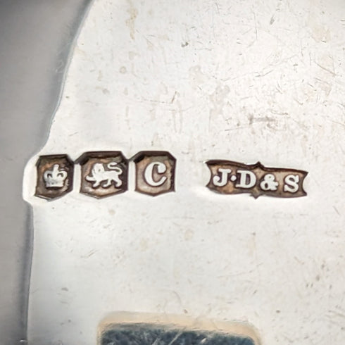 1920 British Antique Sterling Silver Tea Caddy Spoon James Dixon and Sons