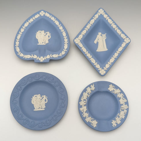British Vintage Wedgwood Jasperware Dish Set of 4 Pale Blue