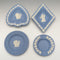 British Vintage Wedgwood Jasperware Dish Set of 4 Pale Blue