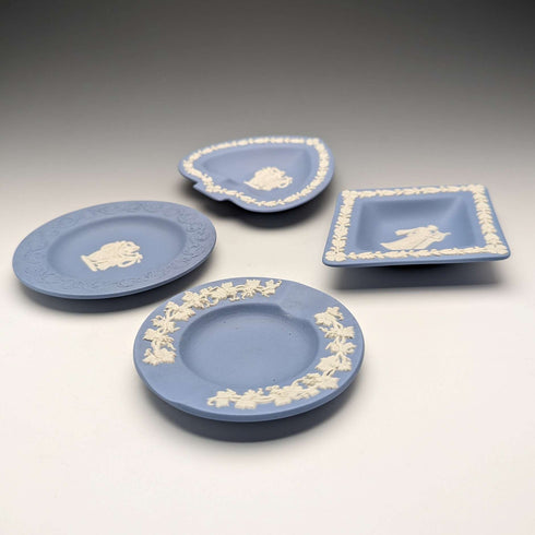 British Vintage Wedgwood Jasperware Dish Set of 4 Pale Blue