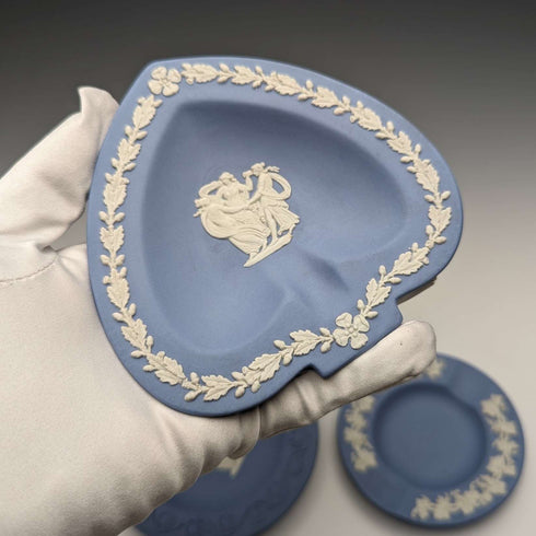British Vintage Wedgwood Jasperware Dish Set of 4 Pale Blue