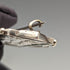 British antique silver flower and bird design brooch