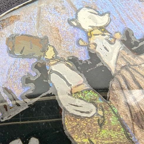 アンティーク 蝶の羽によるオランダ風景 シルバー製ブローチ