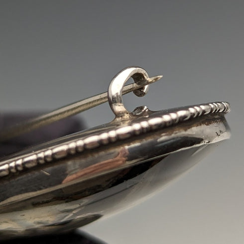 アンティーク 蝶の羽によるオランダ風景 シルバー製ブローチ