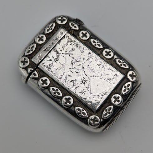 1893 British Antique Sterling Silver Vesta Case 12g Match Case Revell and Co