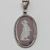 British Vintage Wedgwood Sterling Silver & Lilac Jasper Pendant Necklace