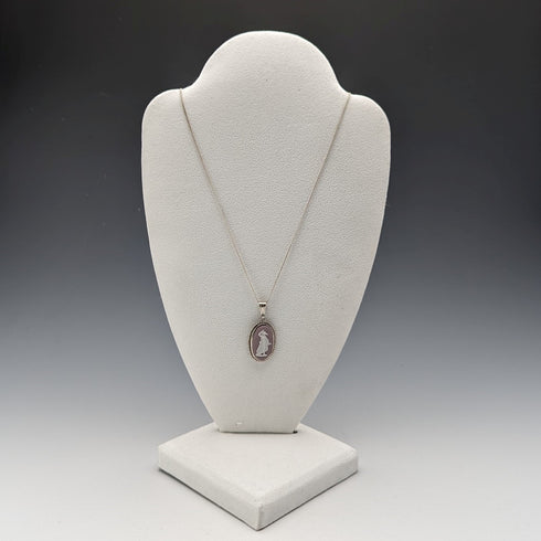 英國復古 Wedgwood 純銀丁香碧玉吊墜項鍊