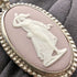 British Vintage Wedgwood Sterling Silver & Lilac Jasper Pendant Necklace