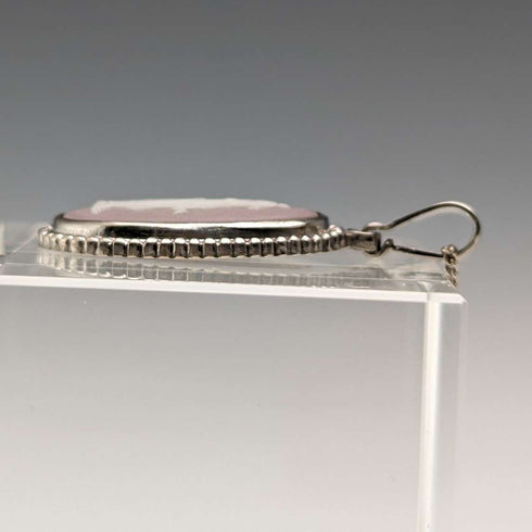 British Vintage Wedgwood Sterling Silver & Lilac Jasper Pendant Necklace