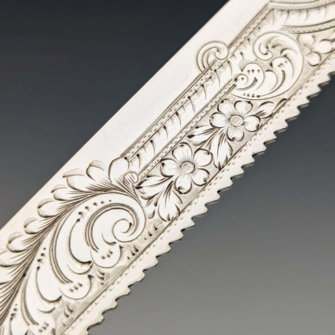 1925 British Antique White Pearl Handle Bread Knife Boxed John Batt