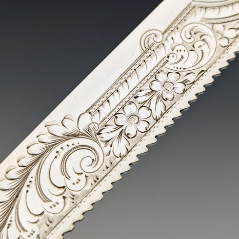 1925年 英国アンティーク 白蝶貝ハンドル ブレッドナイフ 箱入り John Batt