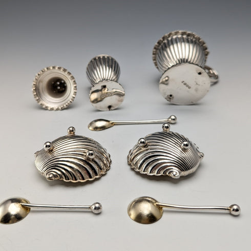 1910年頃 英国アンティーク シルバープレート製 調味料入れセット 箱入り