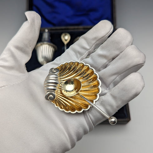 1910年頃 英国アンティーク シルバープレート製 調味料入れセット 箱入り