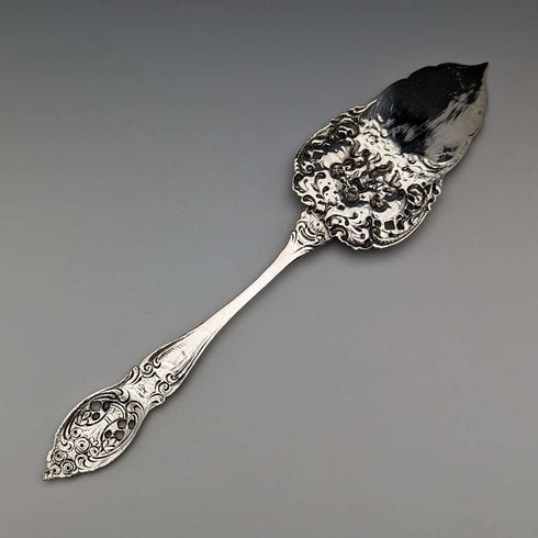 German Antique 800 Silver Embossed Pastry Server