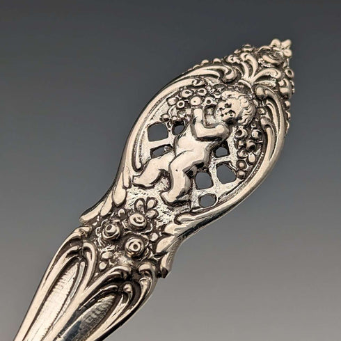 German Antique 800 Silver Embossed Pastry Server