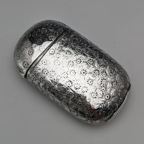 1876 British Antique Sterling Silver Vesta Case 33g Match Case Howard James