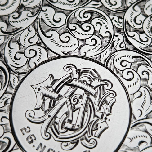 1897 British Antique Sterling Silver Double Door Card Case 122g Deakin and Francis