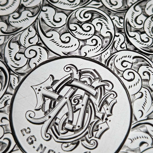 1897 British Antique Sterling Silver Double Door Card Case 122g Deakin and Francis