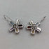 British Vintage Jewelry Diamond & Multi-Stone Flower Sterling Silver Earrings
