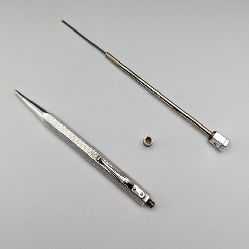 1956 British Yard O' Red Sterling Silver Hexagon Propelled Pencil in Case
