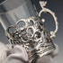 1906 British Antique Sterling Silver Holder Liqueur Glass Set of 5 Marks and Cohen Case