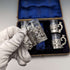 1906 British Antique Sterling Silver Holder Liqueur Glass Set of 5 Marks and Cohen Case