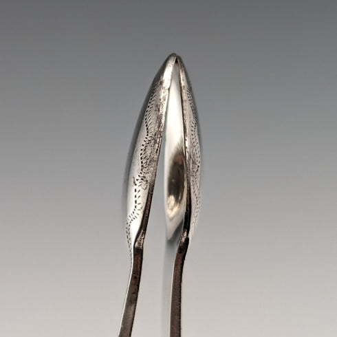 Circa 1800 British Antique Sterling Silver Sugar Tongs 33g Stephen Adams II