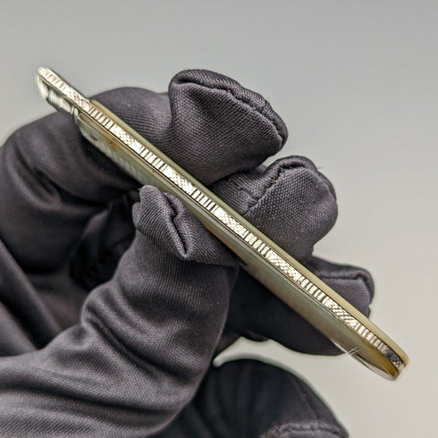 1834 年英國古董白色珍珠手柄純銀刀片小刀 Nathaniel Creswick