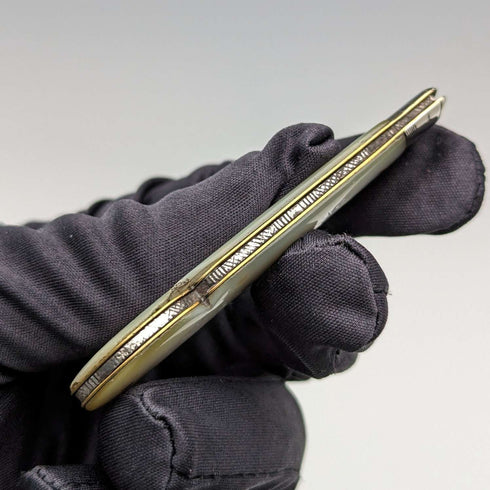 1912 British Antique White Pearl Handle Sterling Silver Blade Penknife William Needham