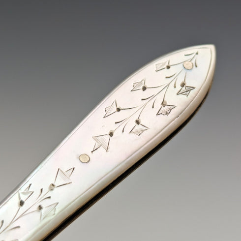 1884 British Antique White Pearl Handle Sterling Silver Blade Penknife Hilliard and Thomason
