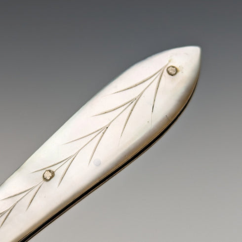 1884 British Antique White Pearl Handle Sterling Silver Blade Penknife Hilliard and Thomason